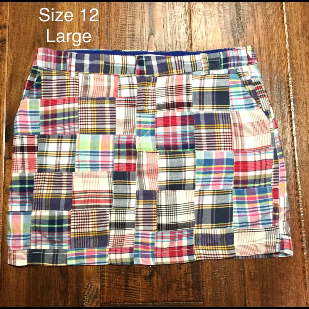Mini Madras Plaid Straight Skirt Size 12